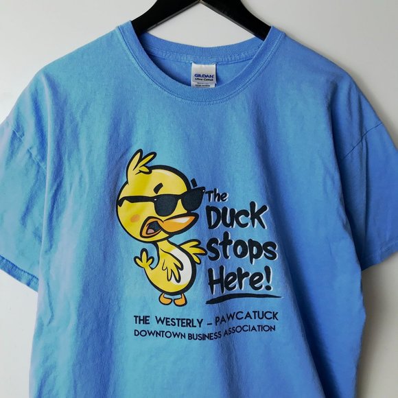 Duck Stops Here Westerly Pawcatuck T Shirt Adult Blue XL Extra Large Graphic Tee - Picture 12 of 14